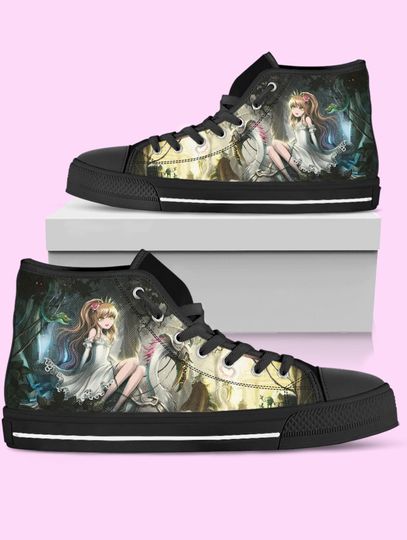 Discover Alice In Wonderland High Top Shoes, Anime Sneakers for Women, Men