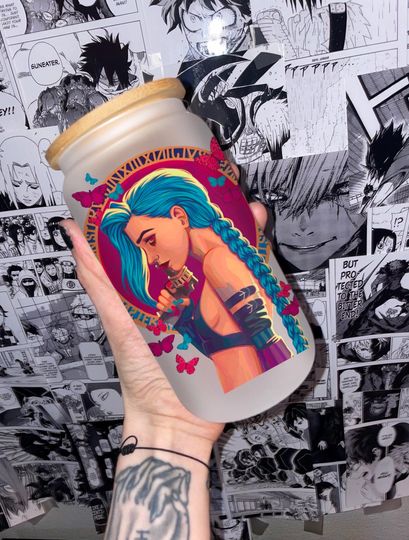 Discover Anime Inspired Glass/ Arcane / Anime/ Libbey Glass/ Arcane Gift, Gift for Him, Anime Cup, Gamer Gift, LoL, Arcane Merch