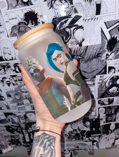 Discover Anime Inspired Glass/ Arcane / Anime/ Libbey Glass/ Arcane Gift, Gift for Him, Anime Cup, Gamer Gift, LoL, Arcane Merch