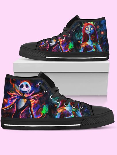 Nightmare Before Christmas High Top Shoes, Jack Skellington, Anime Sneakers