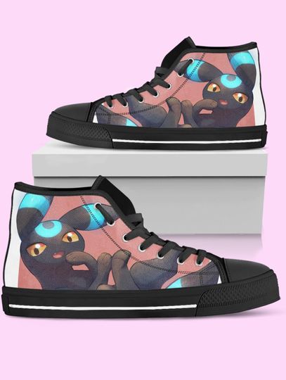 Discover PKM High Top Shoes, Umbreon Anime Sneakers for Women, Men