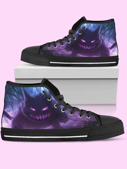 PKM High Top Shoes, Gengar Anime Sneakers for Women, Men