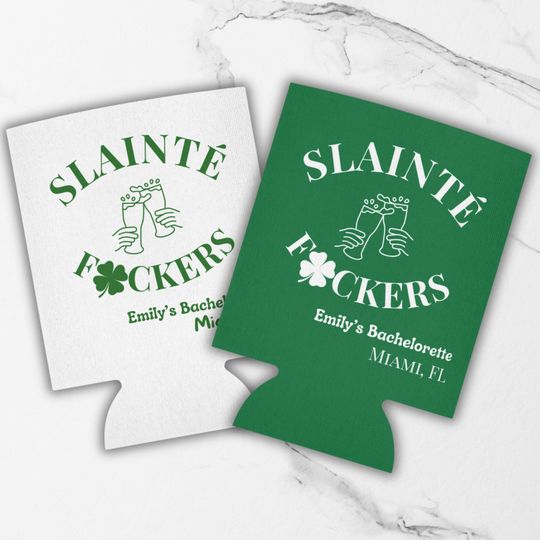 Discover Slinte Cheers Can Cooler - Fun Raunchy Irish St Patricks Day Bachelorette Party Favor