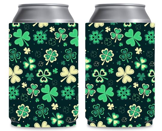 Discover Happy St. Patrick's Day Coozie, Beer Cup Holder, Bottle Cooler, Green Coozie, St. Patricks Day Printed Cup Holder