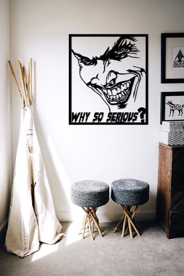 Joker  Metal Wall Art, Joker Art, DC Comics Wall Art, Joker Movie Wall Hanging, Dc Superhero, DC Comic Poster, Large Wall Art