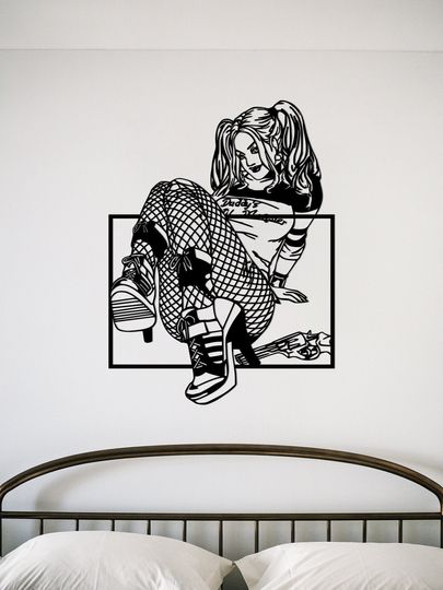 Harley Quinn Metal Wall Art, Harley Quinn Art, DC Comics Wall Art, Harley Quinn Movie Wall Hanging, Dc Superhero, DC Comic Poster