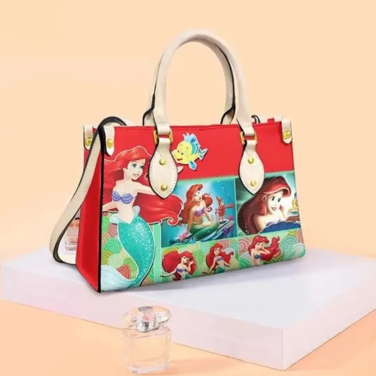 Discover Personalized Ariel The Little Mermaid Leather Handbag, Disney Pincess Lover Gift