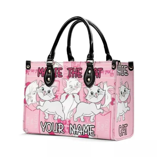 Discover Personalized Marie Cat Leather Handbag, The Aristocats Lovers Gift for Women