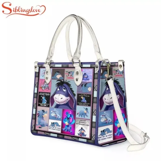 Discover Personalized Eeyore Donkey Winnie The Pooh Leather Handbag Gift for Women