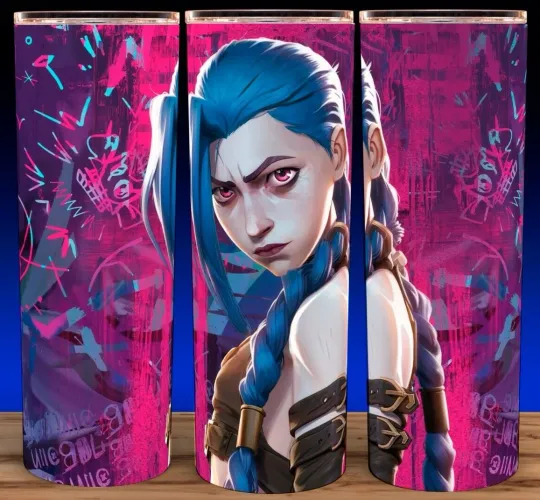 Discover Jinx Arcane League of Anime Legends Gamer Cup Mug Tumbler