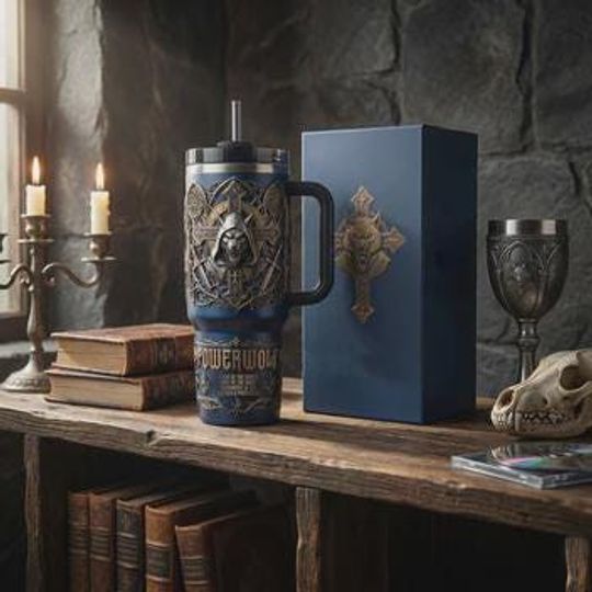 Discover Gothic Underworld Stainless Steel Tumbler with Handle, Dark Fantasy Medieval Skull Cup, Insulated Collector Gift