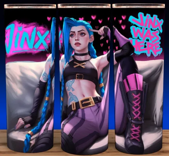 Discover Jinx Was Here Arcane League of Anime Legends Gamer Cup Mug Tumbler