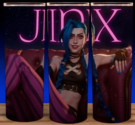 Discover Jinx Smiling Arcane League of Anime Legends Gamer Cup Mug Tumbler, Arcane Merch