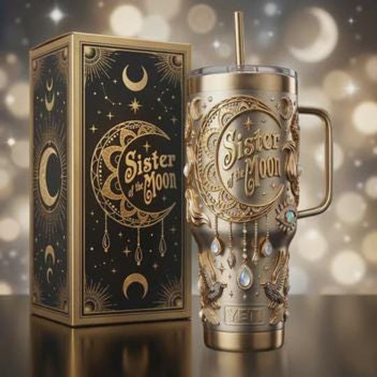 Discover Sister of the Moon Stainless Steel Tumbler with Handle (No Box, Only Tumbler)
