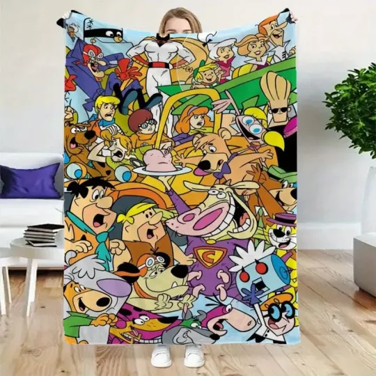 Fleece Blanket featuring The Flintstones, Scooby Doo, and The Jetsons