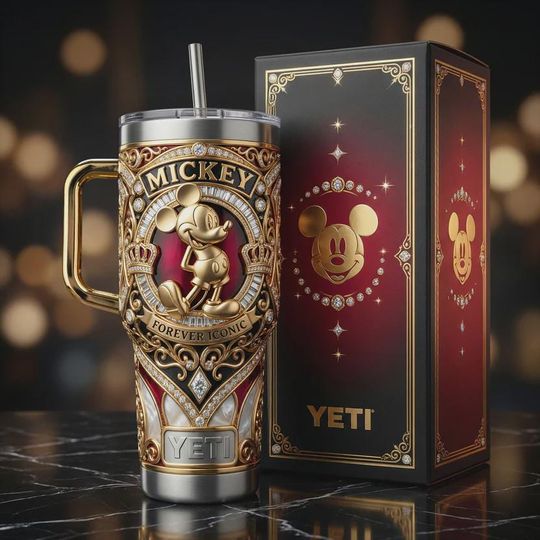 Discover 40oz Vintage Cartoon Tumbler With Handle, Luxury 3D Printed Stainless Steel CuP (No Box, Only Tumbler)