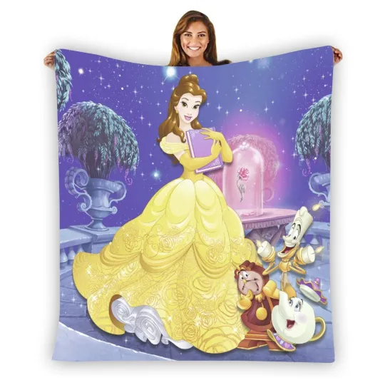 Princess Belle Fleece Blanket, Soft Warm