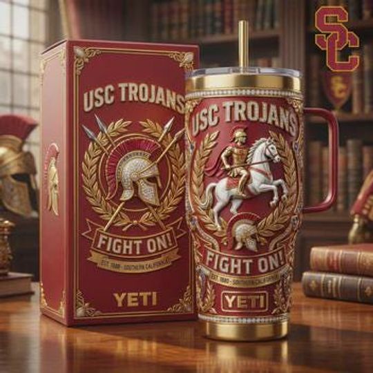 Discover USC Trojans Stainless Steel Tumbler with Handle, (No Box, Only Tumbler)