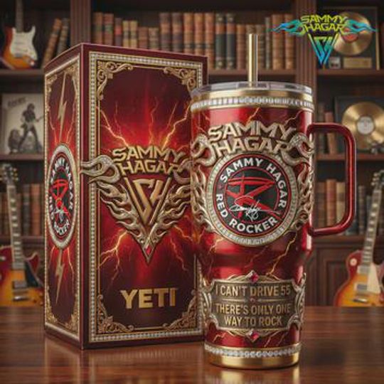 Discover Sammy Hagar Red Rocker Stainless Steel Tumbler with Handle (No Box, Only Tumbler)