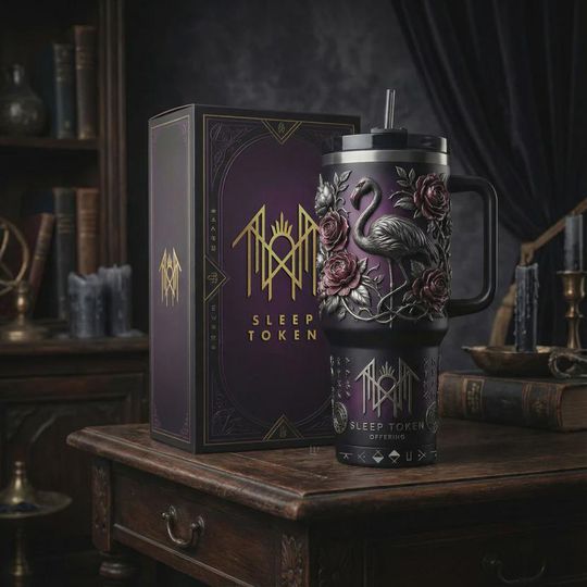 Discover Gothic Flamingo 3D Printed Tumbler With Handle (No Box, Only Tumbler)