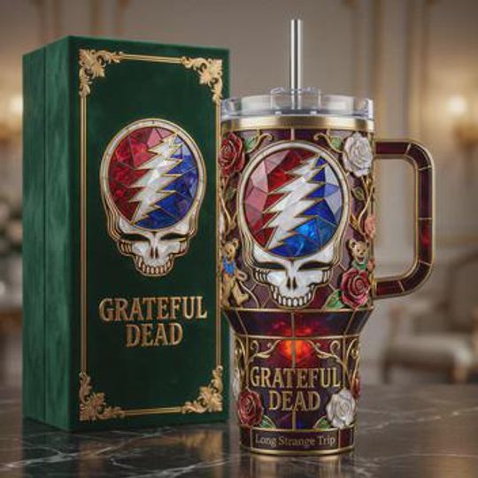 Discover Grateful Dead Skull Stainless Steel Tumbler with Handle (No Box, Only Tumbler)