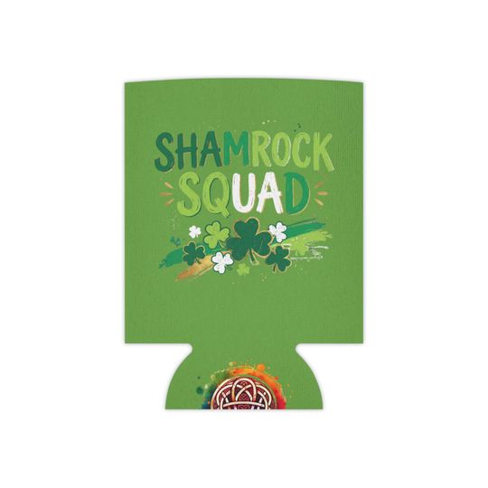 Discover Shamrock Squad Koozie St Patricks Day Can Cooler, Irish Shamrock Beer Sleeve, Pub Crawl Party Favor, Green Slim & Regular Can Insulator