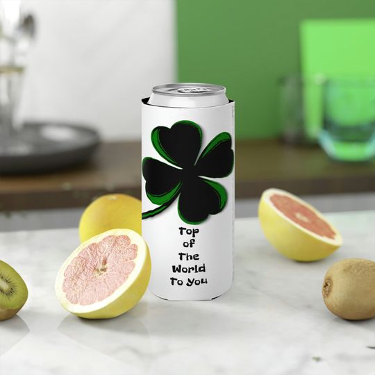 Discover Irish Clover Slim Can Cooler: Funny St. Patrick's Day Drink Sleeve
