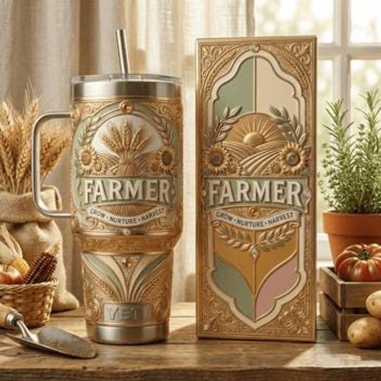Discover Farmer Harvest Stainless Steel Tumbler with Handle (No Box, Only Tumbler)