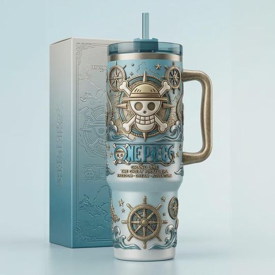 Discover 40oz Pirate Adventure 3D Printed Tumbler With Handle (No Box, Only Tumbler)