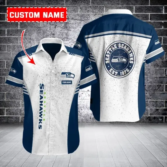 Discover Seattle Football Seahawkss Team Hawaiian Shirt Button Down Unisex Adults S-5XL