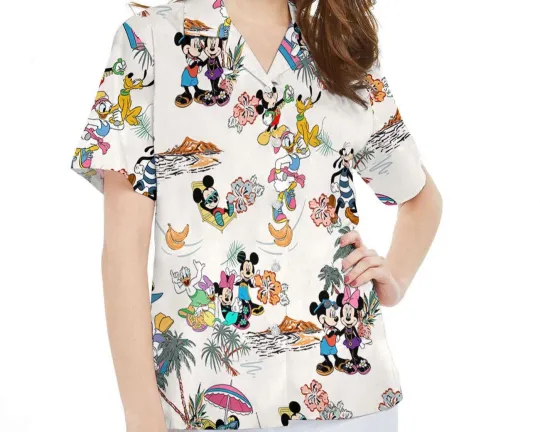 Discover Mickey And Friends Funny Summer Vacation Tropical Vibes Aloha Hawaiian Shirt