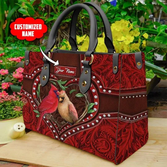 Discover Red Cardinals Leather Handbag, Cardinals Couple Leather Handbag