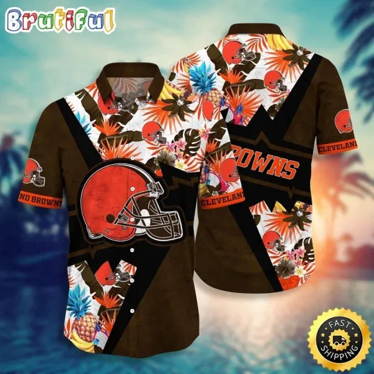 Discover Cleveland Football Brownss Team Hawaiian Shirt Button Down Unisex