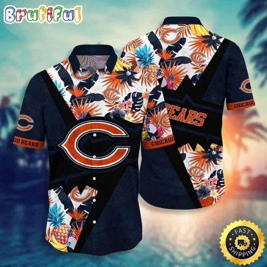 Discover Chicago Football Bearss Team Hawaiian Shirt Button Down Unisex