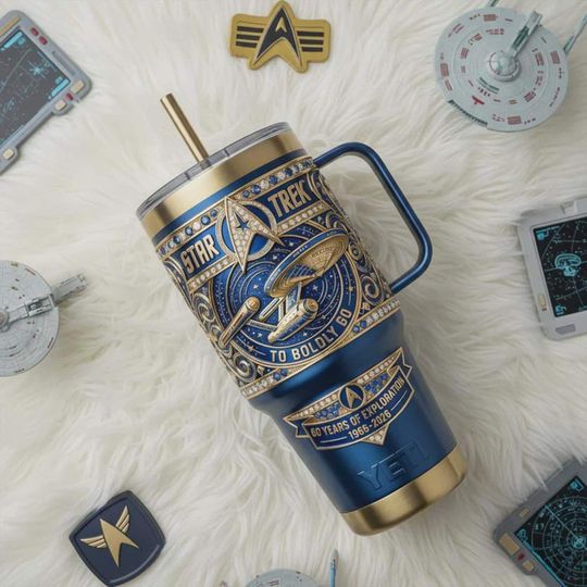 Discover 40oz Vintage Space Exploration Tumbler With Handle (No Box, Only Tumbler)
