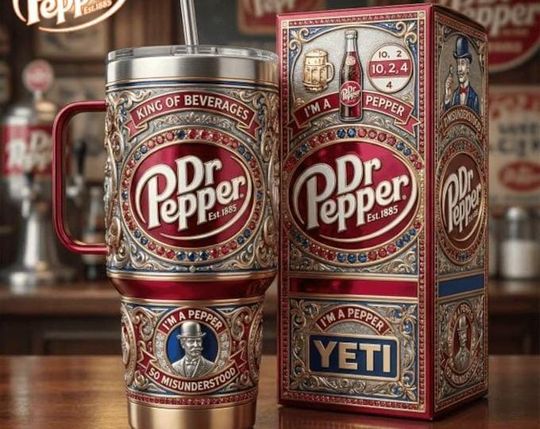 Discover Dr Pepper Inspired Vintage Tumbler, (No Box, Only Tumbler)