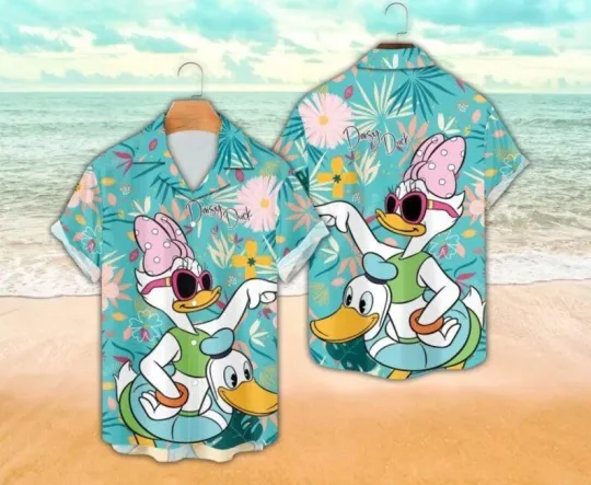 Discover Daisy and Donald Duck Tropical Hawaiian Shirt for Summer Vacation