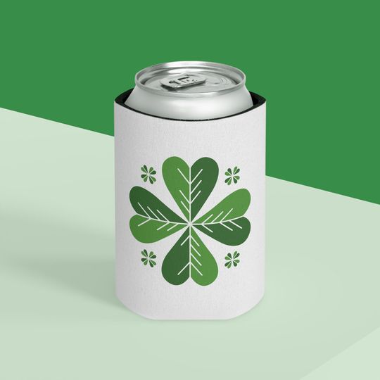 Discover St. Patricks Day Can Cooler, Lucky Clover Can Holder, Green Clover Home Decor A Gift For Family And Friends.