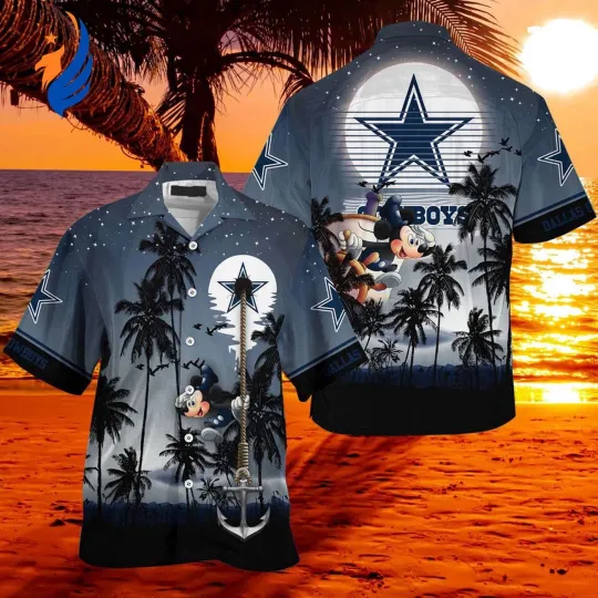 Discover Dallas Football Team Cowboyss Mickey Starry Night Hawaiian Shirt