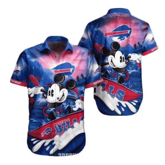 Discover Buffalo Football Team Billss Hawaiian Shirt – Mickey Pattern All Over Print Summ