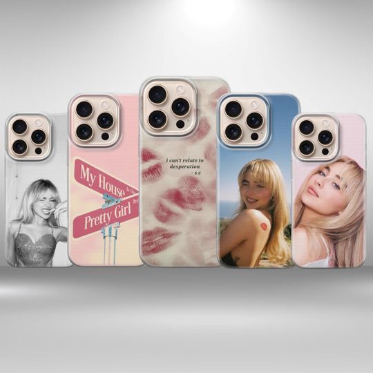 Discover Sabrina Carpenter Phone Case, Aesthetic Coquette Pink Y2K Collage Case