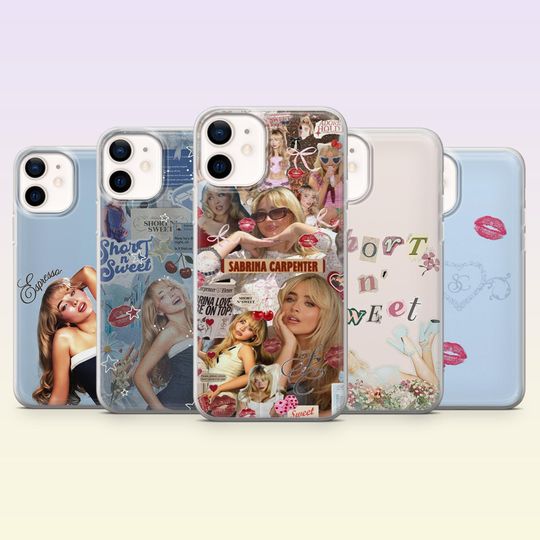Discover Sabrina Carpenter Phone Case Artist Pop Singer Cover for iPhone 17Pro, 16, 15, 14, 13, Samsung S25, S24, S23, S22, A16, A26, Pixel 10, 9Pro