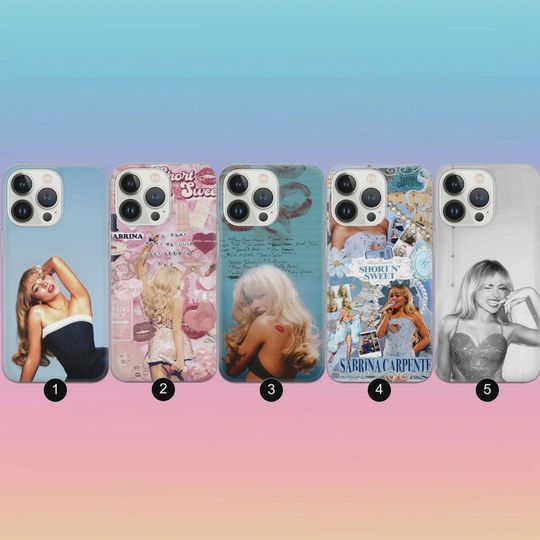 Discover Sabrina Carpenter Phone Case Pop Star Art Cover for iPhone 17, 17 Pro, 16e, 15, 14, 13, 12, 11, Samsung S25 FE, S24, A17, A56, Pixel 10 Pro