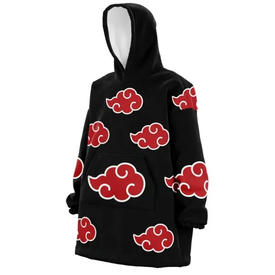 Discover Akatsuki Hoodie Blanket Oversized Wearable Soft Warm Cozy Narutoo Anime Gift