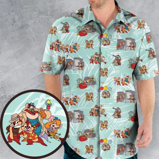 Discover Rescue Team Chip 'n Dale Rescue Rangers Hawaiian Shirt