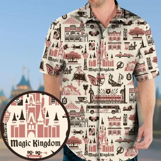Discover Magic Kingdom Hawaiian Shirt, Disney Button Shirt,Gift Fort Cartoon Lovers