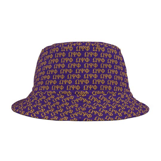 Omega Psi Phi Purple Bucket Hat All-Over Print Summer Collection