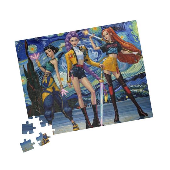 Kpop Starry Night Puzzle | Kpop Birthday Art | Kpop Demon Hunter Merch