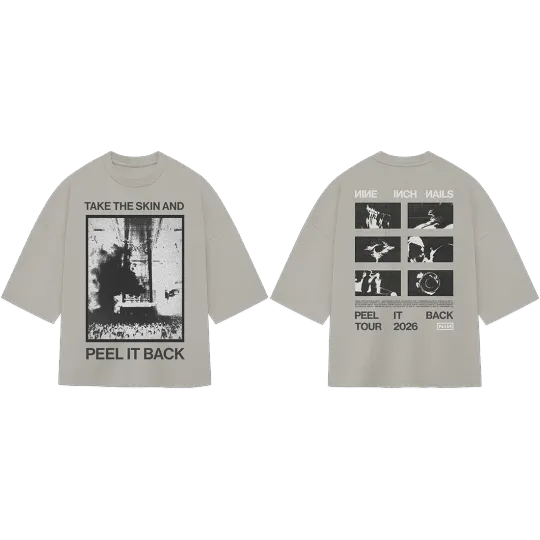 Nine Inch Nail NIN Peel It Back Tour 2026 Take The Skin Merch Sand T-shirt