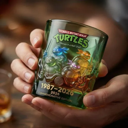 [No box]  Mutant Ninja Turtles Commemorative Whiskey Glass